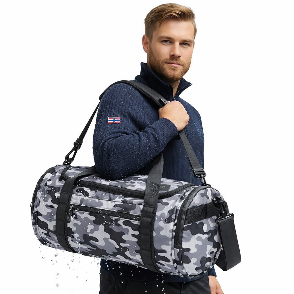 Sport- og Treningsbag for Herre – Vanntett Gym Bag for Reise og Trening