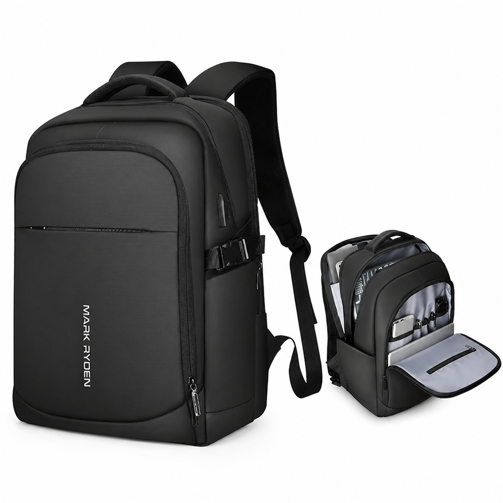 Laptop Ryggsekk 15,6” – Vanntett med USB & Multi-lommer