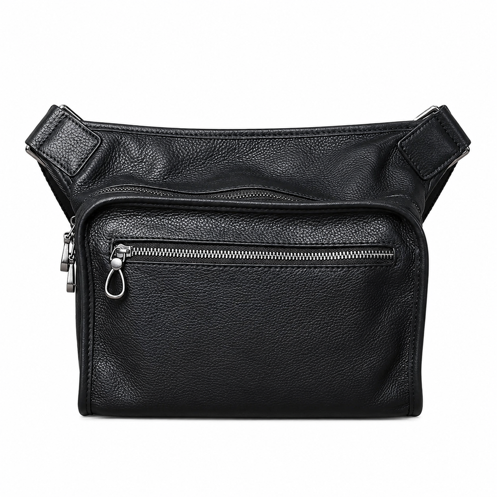 Horisontal Skulderveske i Ekte Kuskinn for Herre – Crossbody Veske til Nettbrett
