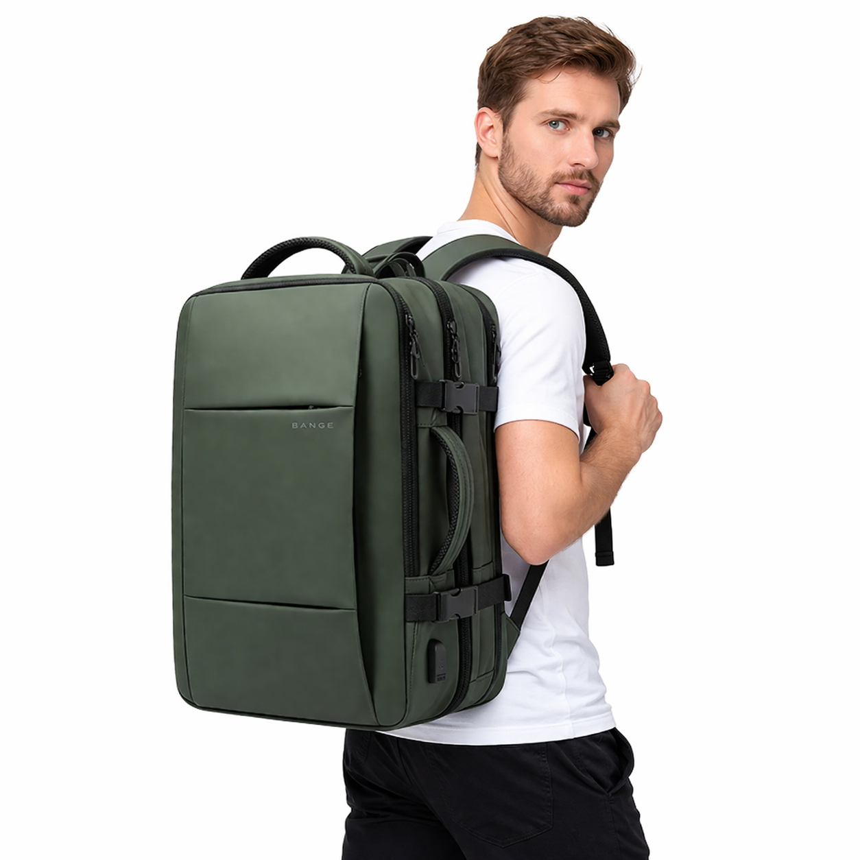 Utvidbar Laptopryggsekk 17,3" – Vanntett Business- og Reisesekk med Stor Kapasitet