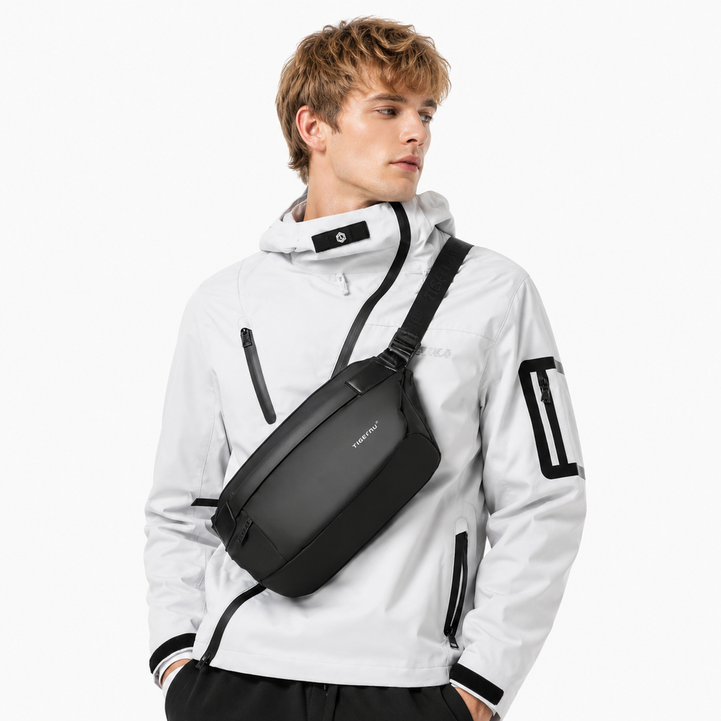 Lett Crossbody Skulderveske for Herre – Minimalistisk Slingbag og Brystveske