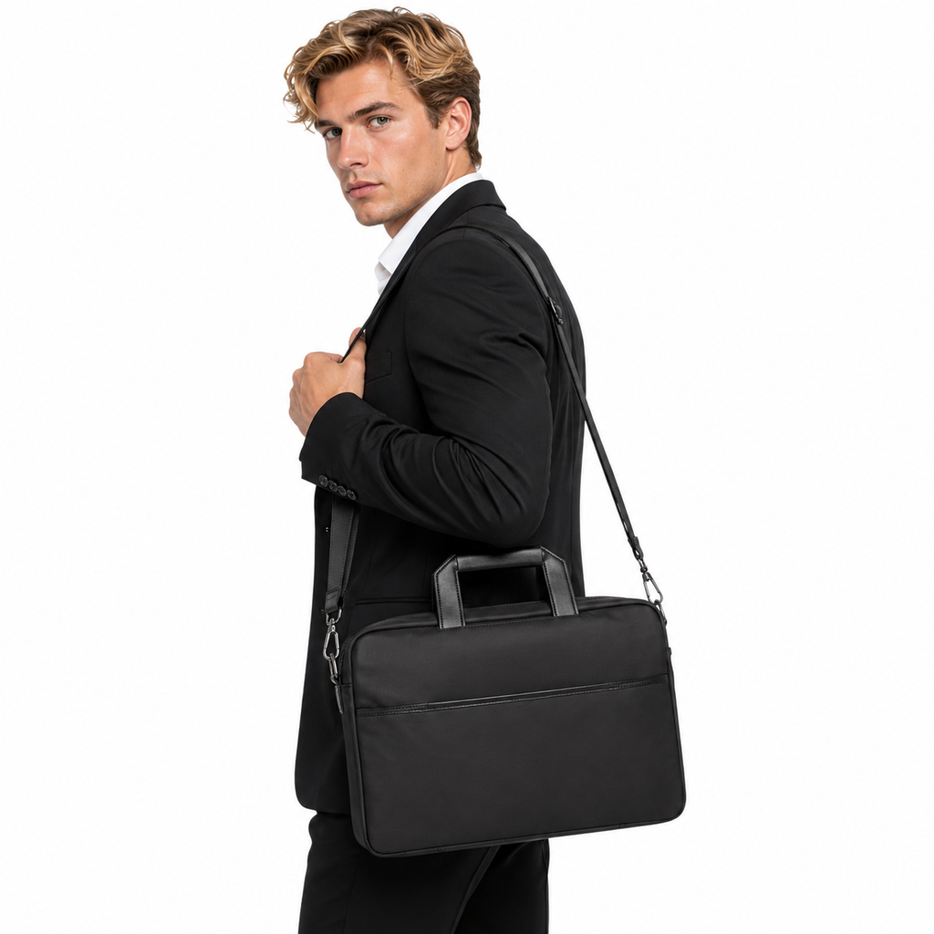 Laptopveske for 15,6" PC | Romslig Dokumentveske med Skulderrem