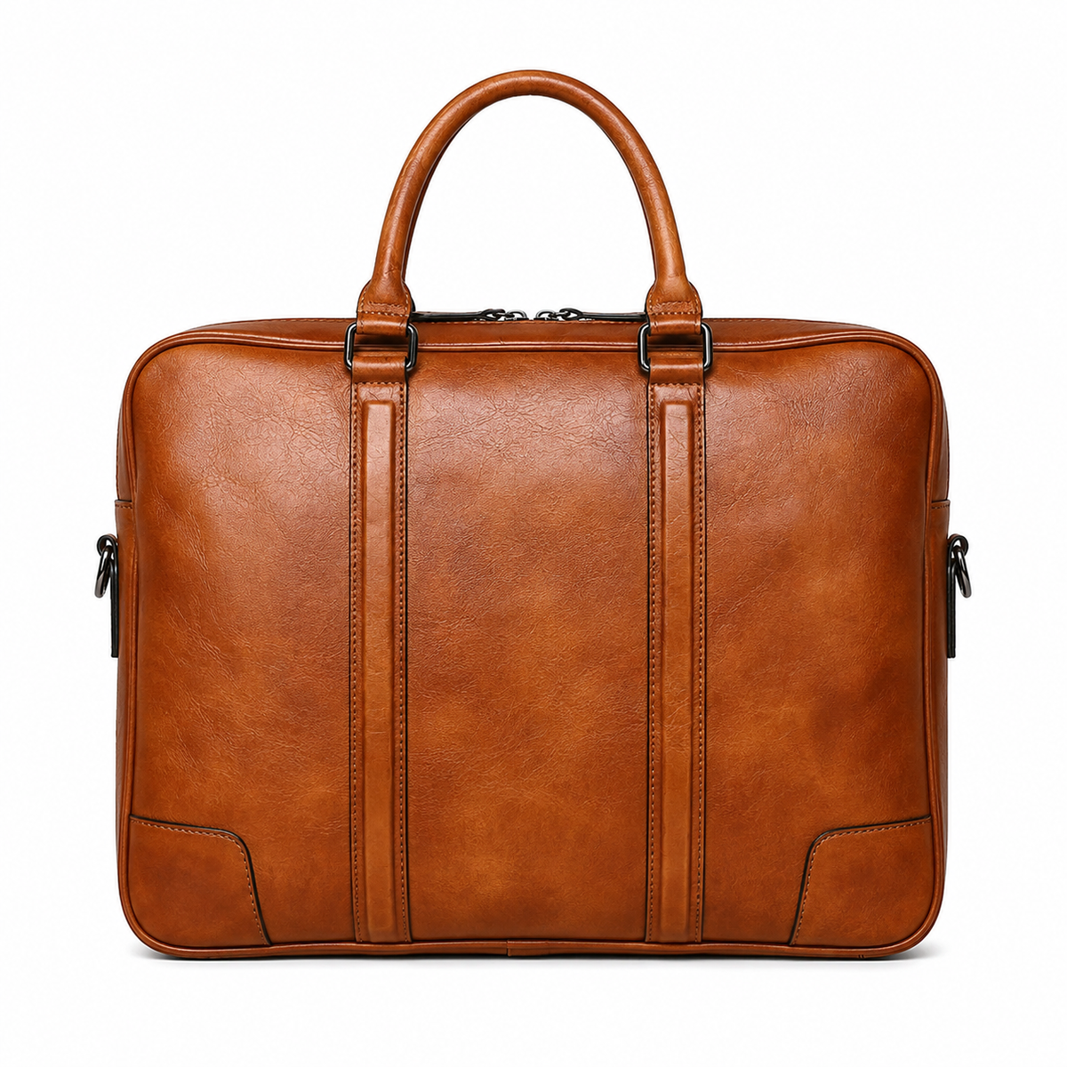 Håndlaget Businessveske i Ekte Kuskinn for Herre – Retro Briefcase i Vegetabilsk Garvet Skinn
