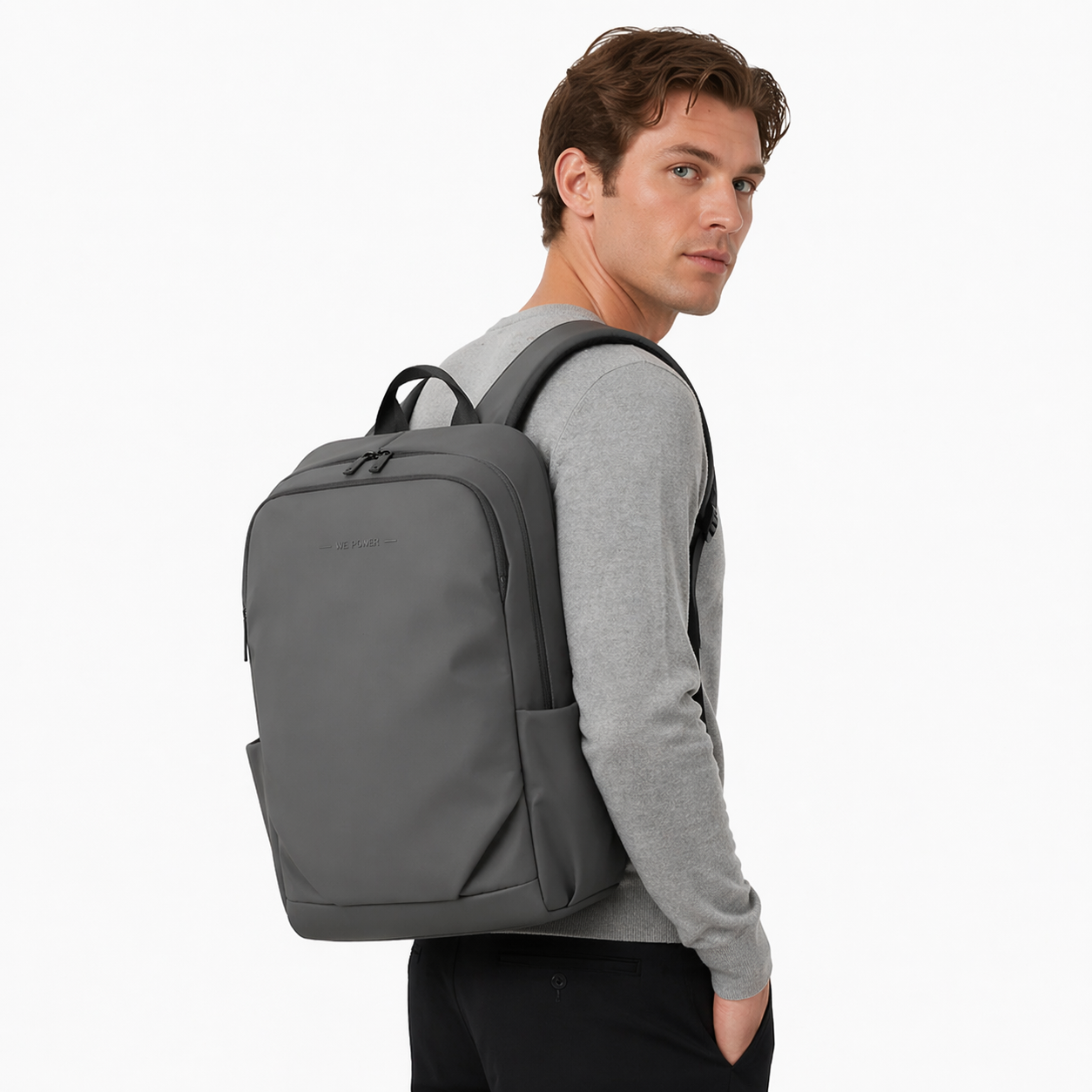 Premium Laptopryggsekk – Vanntett Business Sekk i Frostet Skinnlook