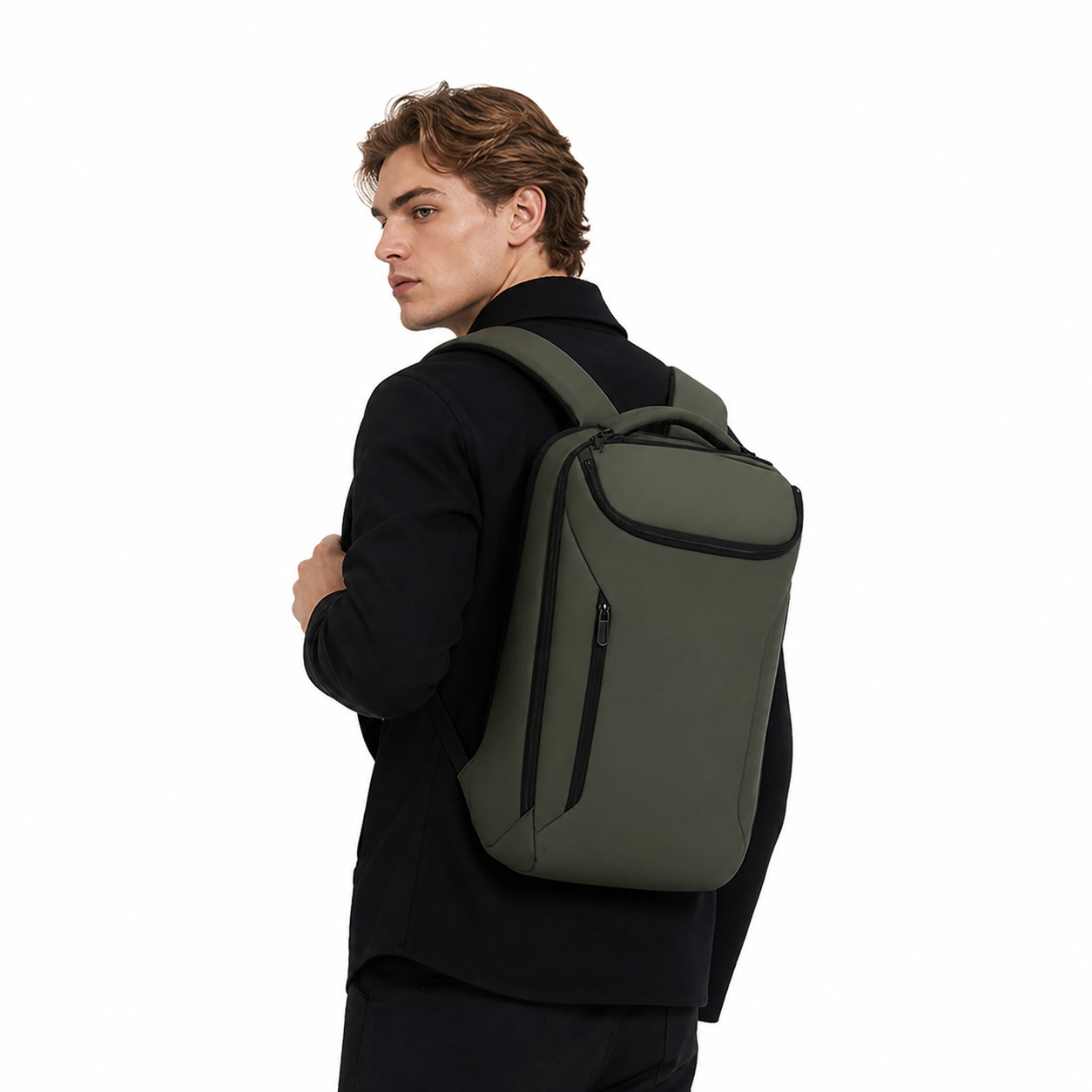 Tyverisikker Ryggsekk til Herre – Vanntett Laptopsekk 15,6” med USB-lading