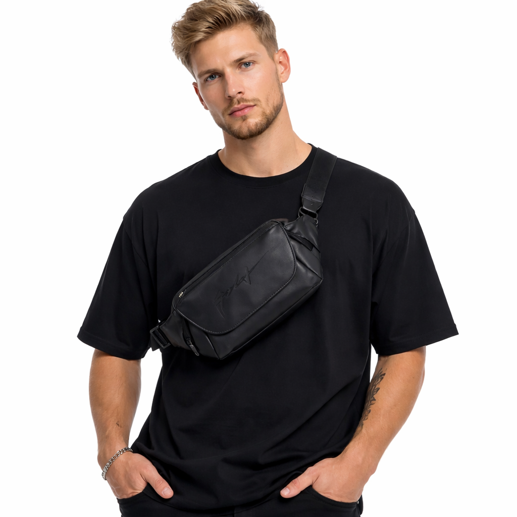 Vanntett Sling Bag for Herre – Sporty Crossbody/Brystveske i Sort