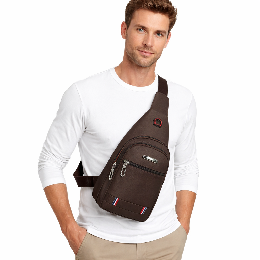 Messenger Bag med USB-port – Praktisk Crossbody Veske med Flere Rom