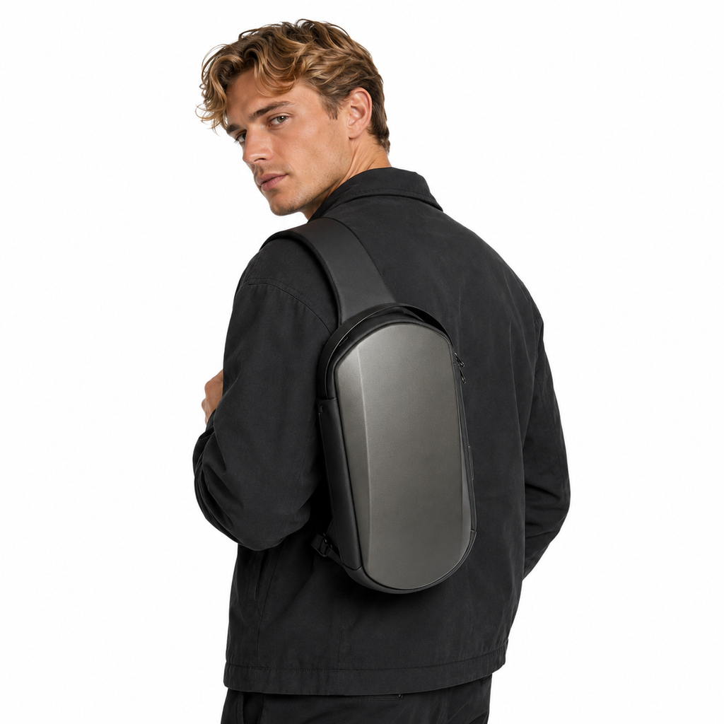 Tyverisikker Chest Bag til Herre – Crossbody Sling Bag med USB-lading