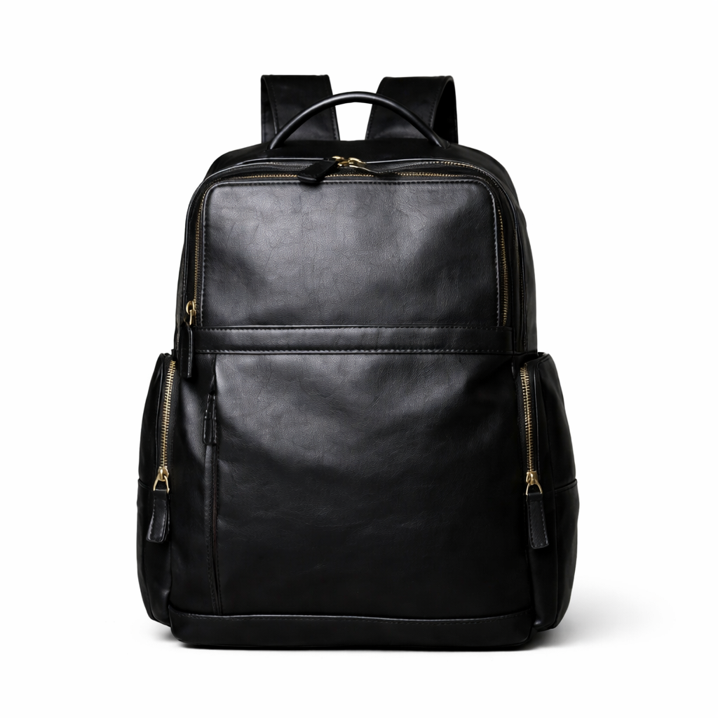 Ryggsekk i Ekte Skinn – Premium Laptopryggsekk 16" med Flere Rom