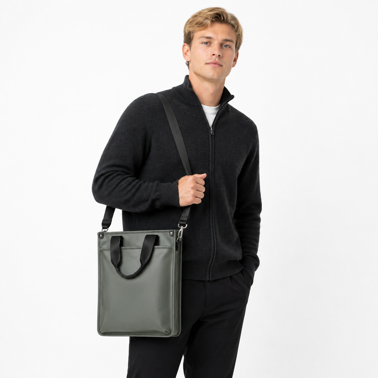 Business Veske til Herre – Lett & Vanntett Briefcase med Skulderstropp