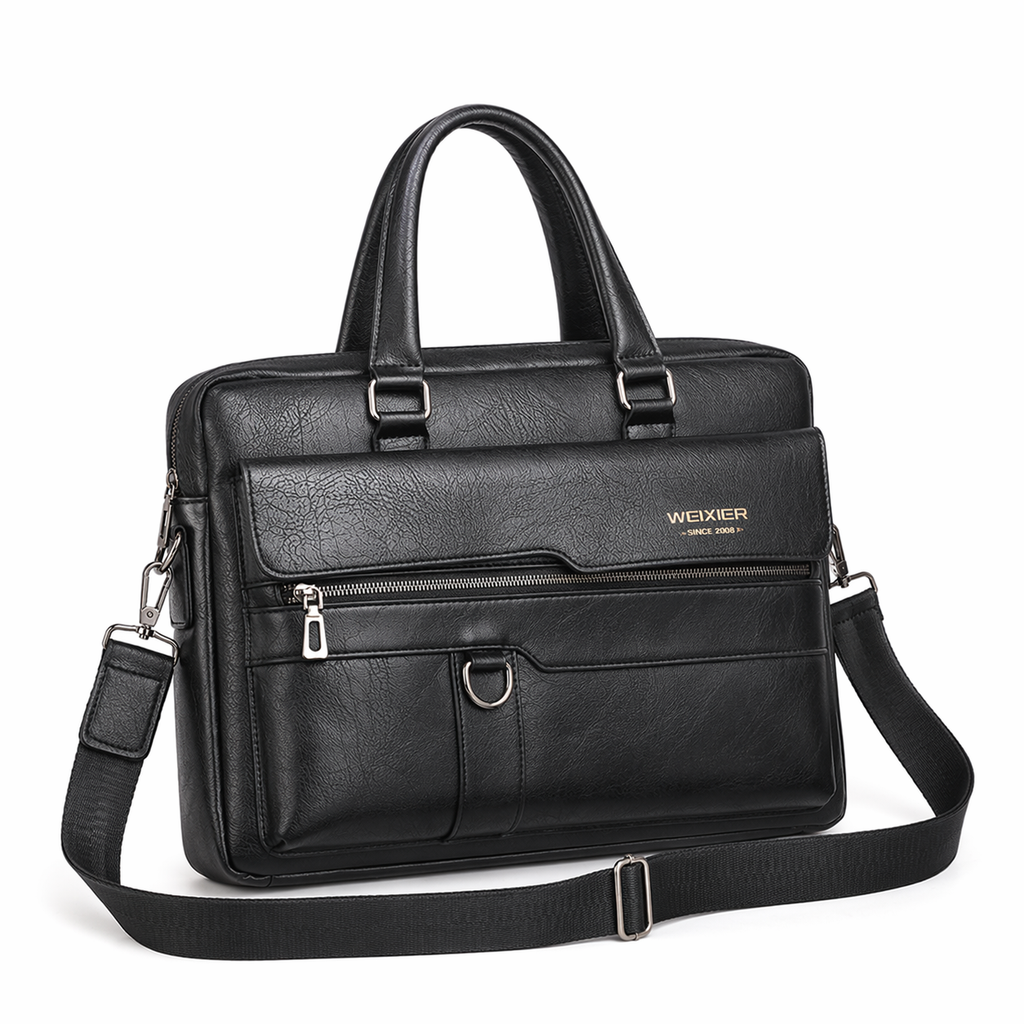 PC-veske til Herre i PU-skinn – Elegant Messenger & Business Bag