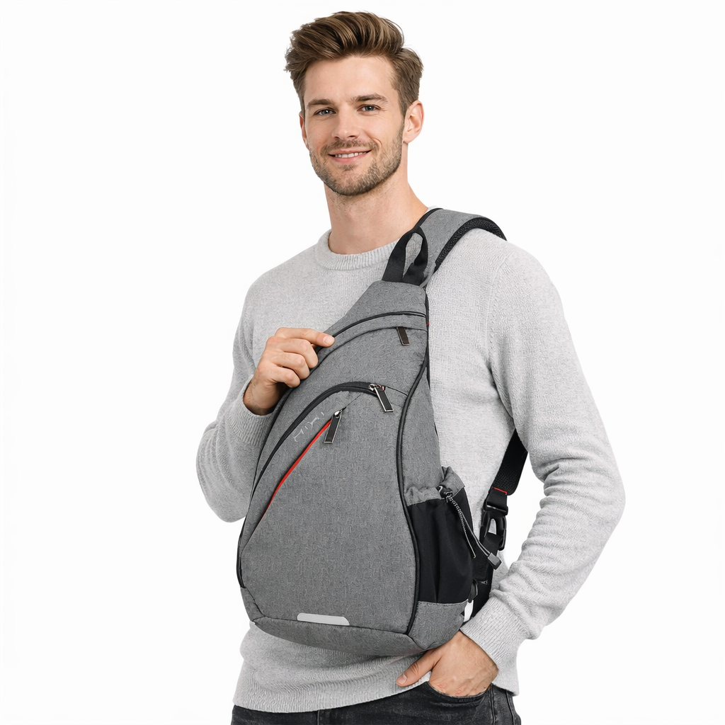 Sporty Sling Bag med USB-port – Praktisk Crossbody Veske for Reise, Skole og Hverdag