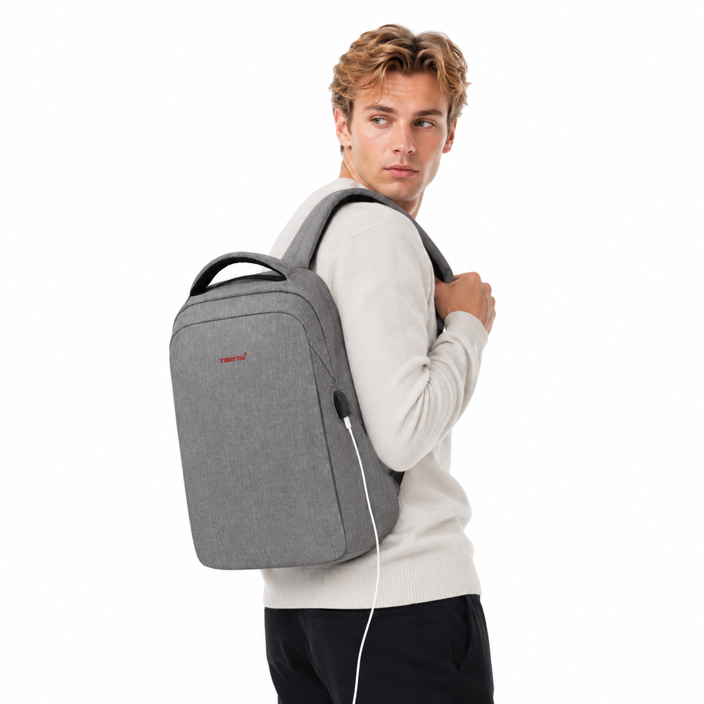 Tyverisikret Laptopryggsekk 15,6" – Ryggsekk med USB-port for Skole, Jobb og Reise