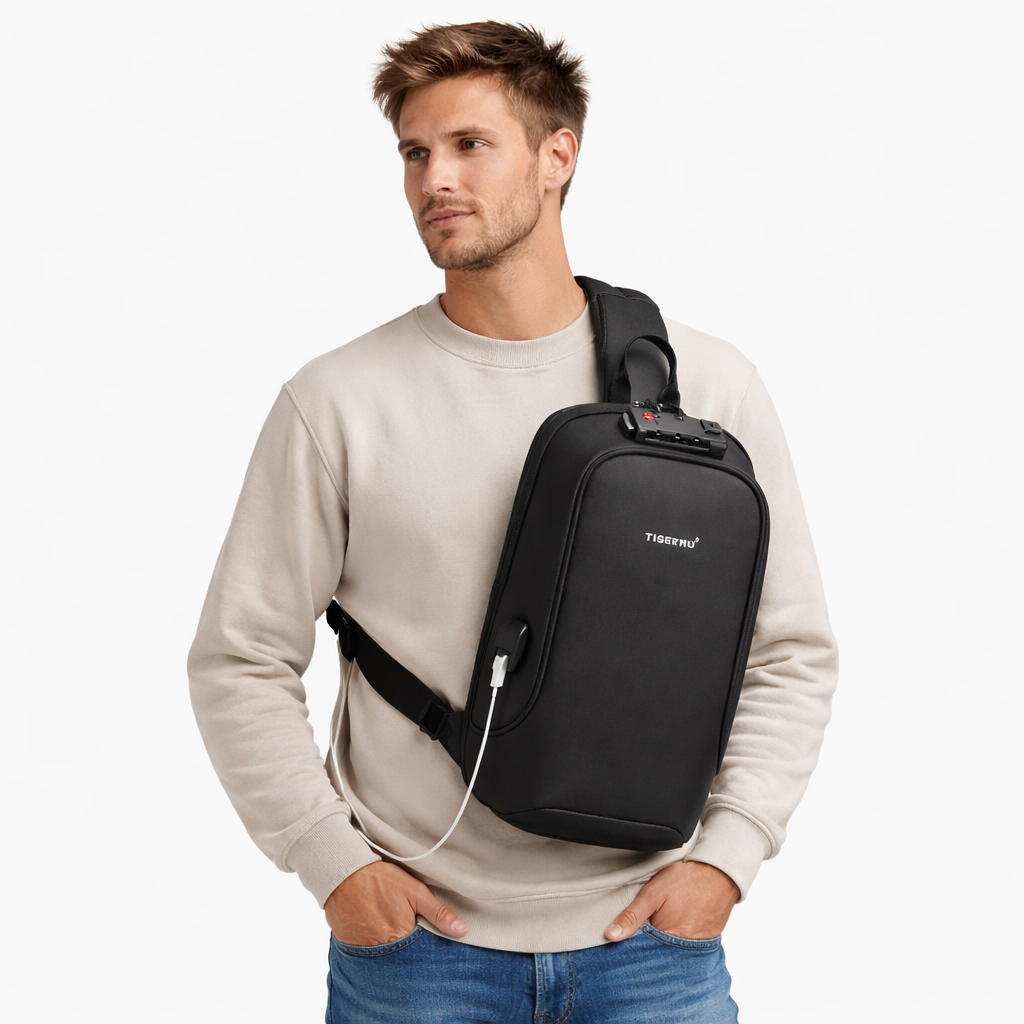 RFID Beskyttet Crossbody Veske – Vanntett Mini Skulderveske for iPad 9,7"