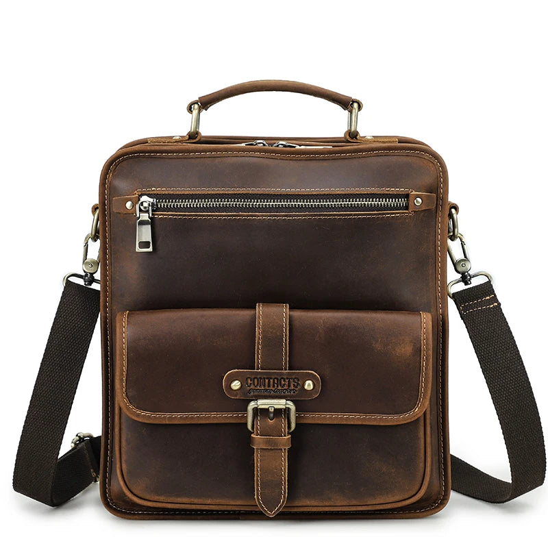 Crazy Horse Skinnveske til Herre – Vintage Messenger Bag for 12.9” iPad