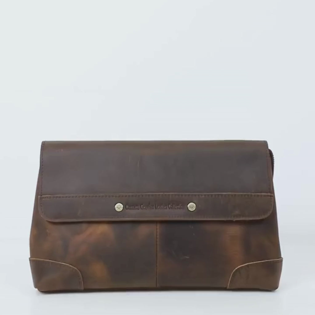 Luksuriøs Clutch i Ekte Skinn – Stor Lommebok med Plass til iPad Mini