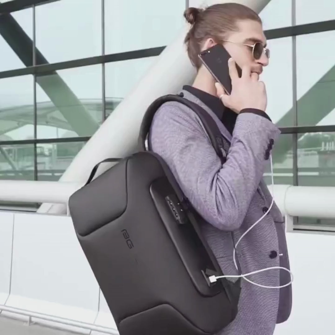 Laptopryggsekk 15,6" med USB – Vanntett og Tyverisikker Business Sekk
