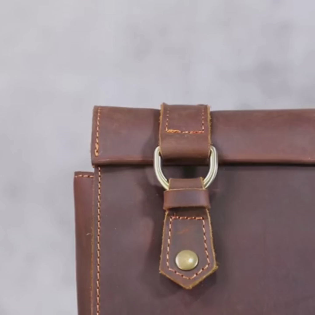 Vintage Ryggsekk i Ekte Skinn – Laptopsekk 14" for Reise, Jobb og Hverdag