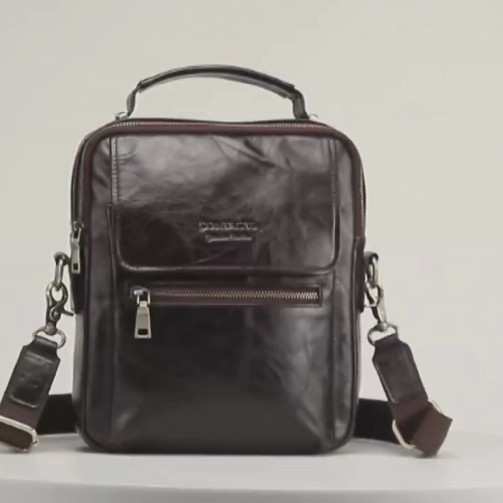 Sling Veske i Ekte Skinn – Retro Crossbody Veske for iPad 9,7"