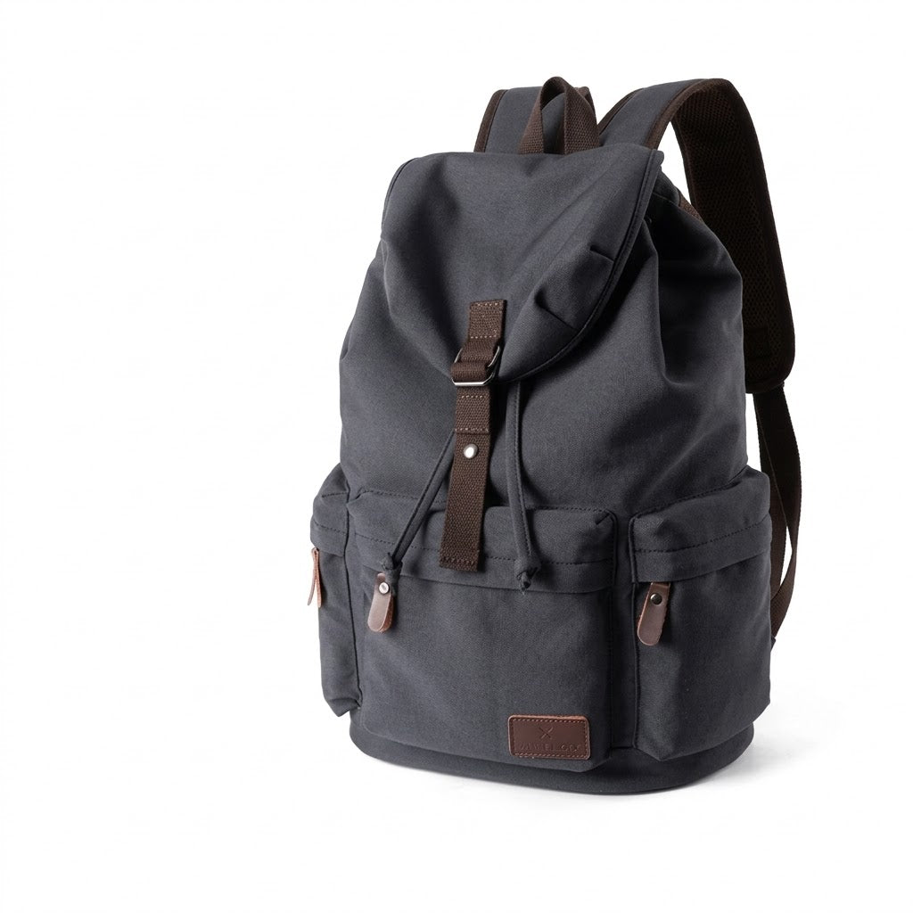 Vintage Canvas Ryggsekk – Slitesterk Laptopryggsekk 15,6" for Skole, Jobb og Reise